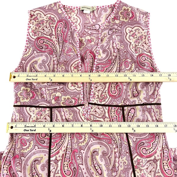 Henry Cotton's Dress Women's Size 44 Small Long Maxi Sleeveless Paisley Pink - Picture 3 of 6